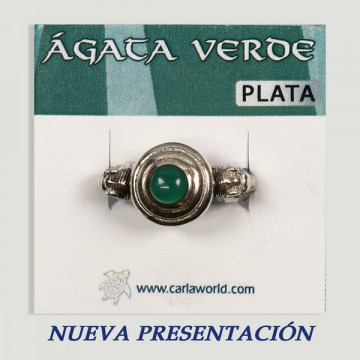 Bague en argent AGATE VERTE. A partir de 7gr. (PRIX AU GRAMME)