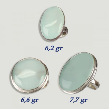 Bague en argent AGATE BLEUE. A partir de 6gr. (PRIX AU GRAMME)