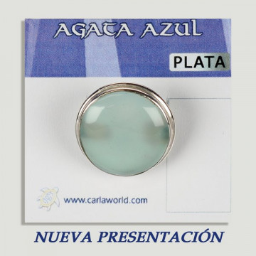 Anillo Plata ÁGATA AZUL. A partir 6gr.  (PRECIO POR GRAMO)