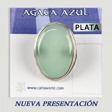Anel de prata Ágata AZUL. A partir de 6gr. (PREÇO POR GRAMA)