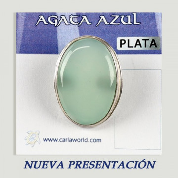 Bague en argent AGATE BLEUE. A partir de 6gr. (PRIX AU GRAMME)