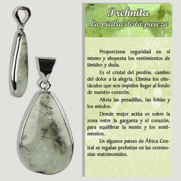 PREHNITA. Silverplated pendant. Flat rolled.