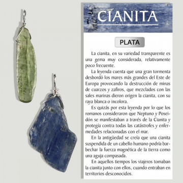 Cyanite bleu/vert. Pendentif en ARGENT.