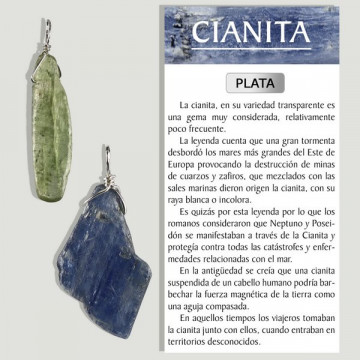 CIANITA azul/verde. Pingente de PRATA.