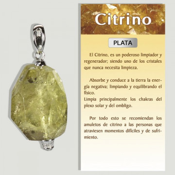 CITRINE. Pendentif en ARGENT. Roulage à facettes.