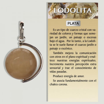 LODOLITA. Colgante PLATA. Meridiano con bola. 