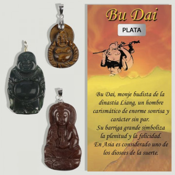 BU DAI. SILVER pendant. Assorted minerals.