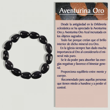 AVENTURINA ORO. Pulsera elástica rodado. 