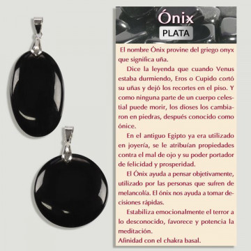 ONYX. Pendentif en ARGENT. Formes assorties.