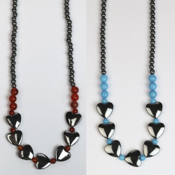 Collar Hematite. 7 corazones
