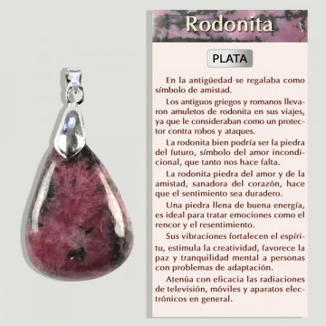 RODONITA. Colgante grande en PLATA. Formas surtidas. 