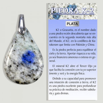 K-2 GRAZURITA. Grand pendentif en ARGENT. Formes assorties.