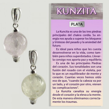 KUNCITA. Colgante en PLATA. Bola 11mm. Aprox. 