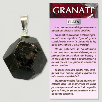 GRENAT Cristal. Pendentif ARGENT