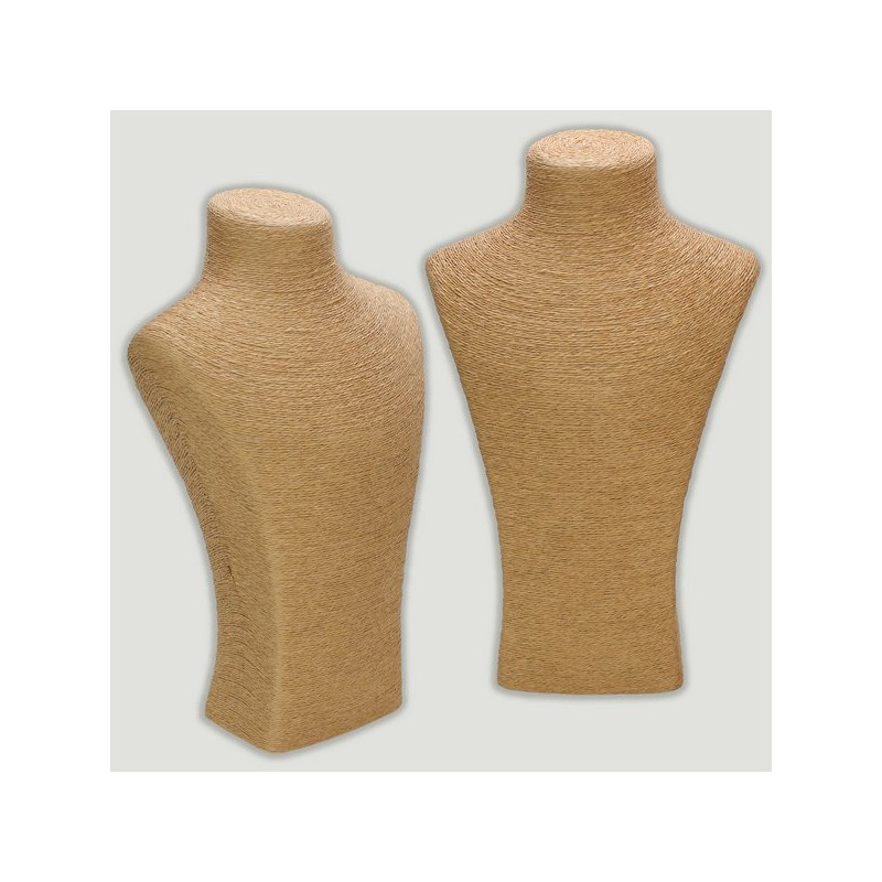 Grand présentoir de col en raphia beige. 22x36cm Grand présentoir de col en raphia beige. 22x36cm