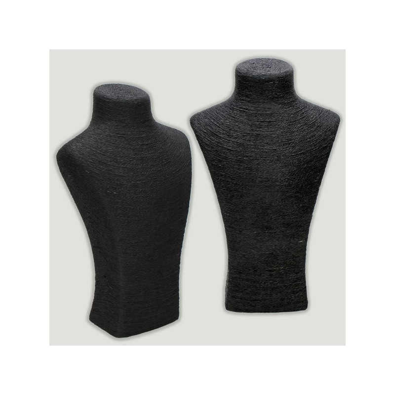 Expositor cuello rafia negro. 22x36cm. Expositor cuello rafia negro. 22x36cm.