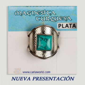 Silver cabochon ring. Turquoise Magnesite.