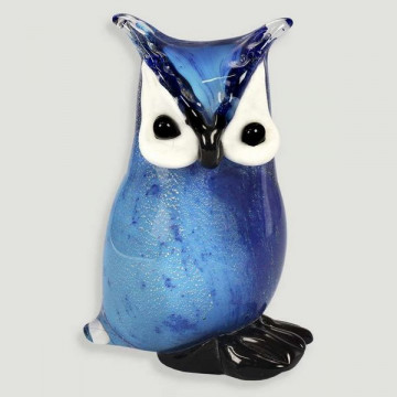 Blue crystal owl. 10x7x15cm.