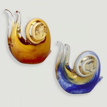 Caracol de cristal. Cores sortidas. 11x6x11cm.