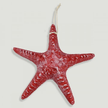 Red resin sea star. 21cm.