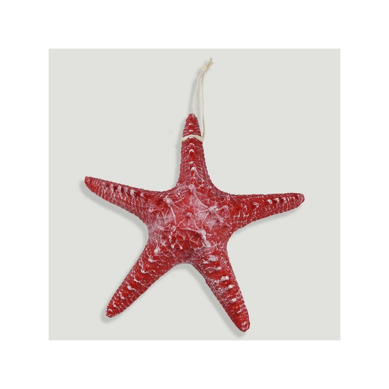 Red resin sea star. 21cm.