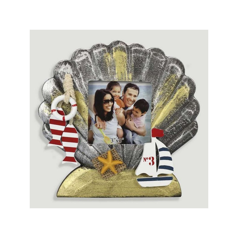Wooden nautical photo holder. Gray-gold shell. 16x16cm (photo 6.5x6.5cm) Wooden nautical photo holder. Gray-gold shell. 16x16cm (photo 6.5x6.5cm)