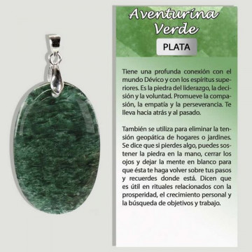 DARK GREEN AVENTURINE. Silver pendant. Assorted shapes.