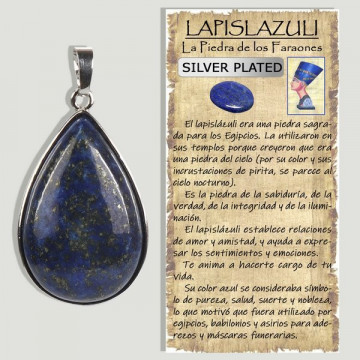 LAPIS LAZULI. Silver plated pendant with mineral dyed.