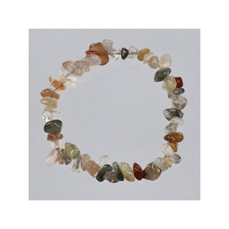 Elastic chip bracelet. multicolored rutile quartz Elastic chip bracelet. multicolored rutile quartz