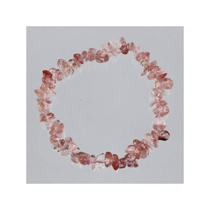 Bracelet à puce élastique. quartz fraise Bracelet à puce élastique. quartz fraise