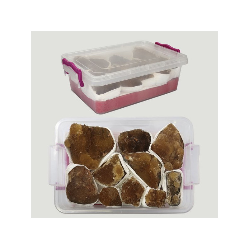 Calcita de mel cristal – Marrocos – Caixa 28x19x8cm. Calcita de mel cristal – Marrocos – Caixa 28x19x8cm.