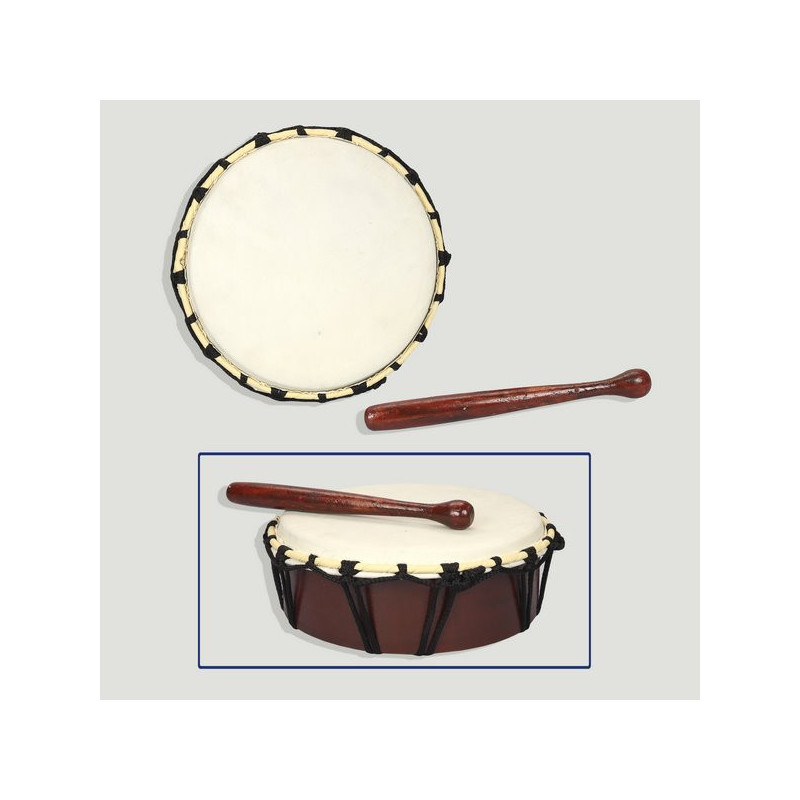 Hand drum with stick. Wood. 20cm Hand drum with stick. Wood. 20cm