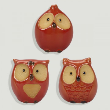 red owl Assorted. Ceramics. 7x6x8cm