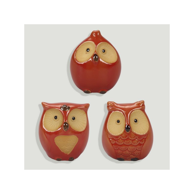 red owl Assorted. Ceramics. 7x6x8cm red owl Assorted. Ceramics. 7x6x8cm
