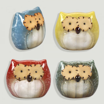 Owl. Assorted colors. Ceramics. 9.5x8x8cm