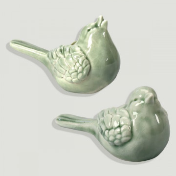 green bird. Assortment. Ceramics. 10x5x6cm