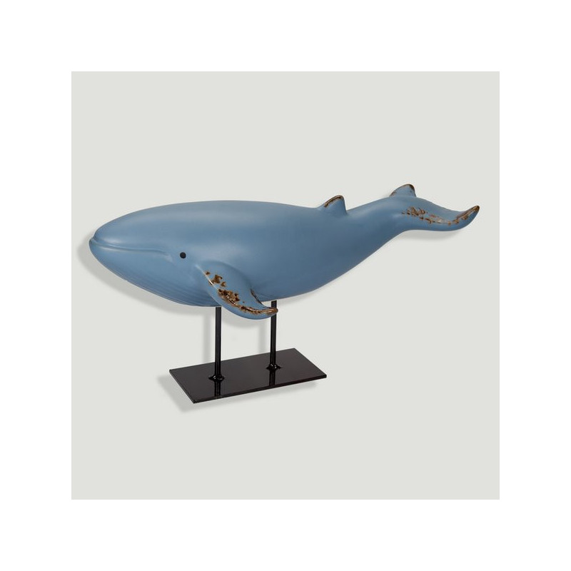 Ballena con base metal. Cerámica. 32x16x14cm Ballena con base metal. Cerámica. 32x16x14cm