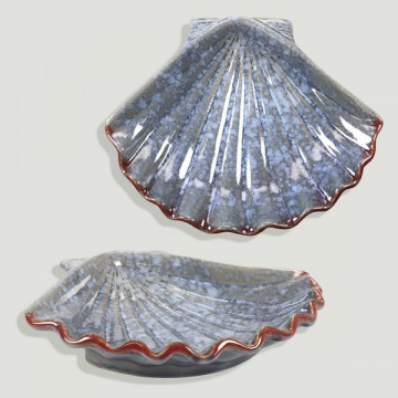 Blue ceramic shell. Ceramics. 20x16x3cm