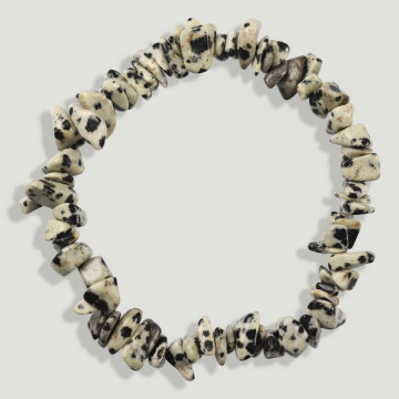 Pulsera chip elástica. Jaspe Dalmata