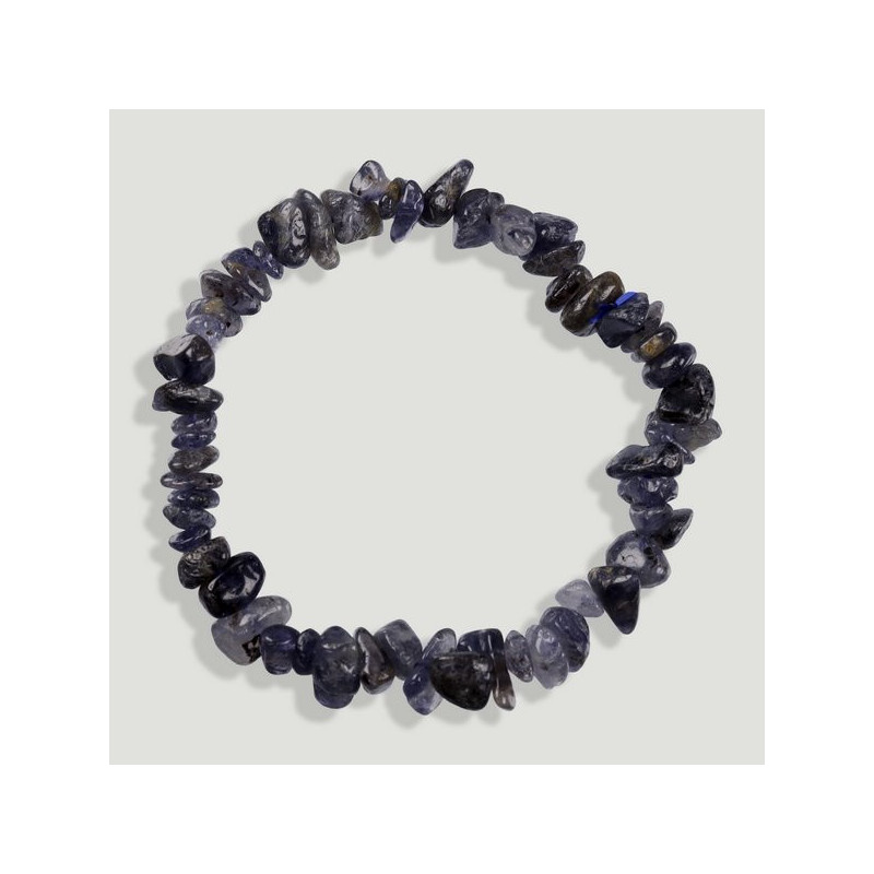 Bracelet à puce élastique. Iolite Bracelet à puce élastique. Iolite