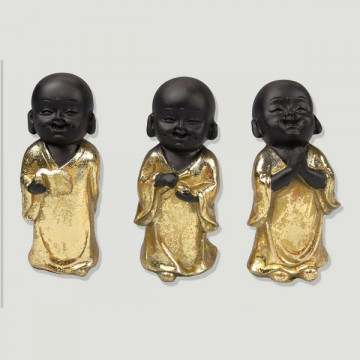 Black and gold resin Buddha child. Assorted models. 4x11cm