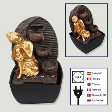 Resin source. Resting Golden Buddha. 13x12x20cm