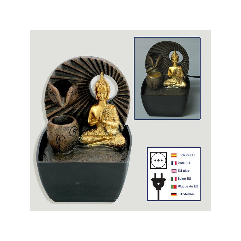 Fuente resina. Buda Thai dorado. 13x12x18cm Fuente resina. Buda Thai dorado. 13x12x18cm