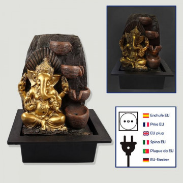 Fuente resina. Ganesha dorada. 25x20x31cm