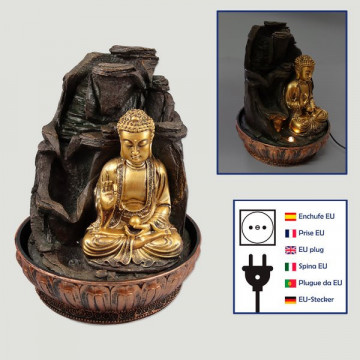 Resin source. golden buddha wall 23x23x27cm