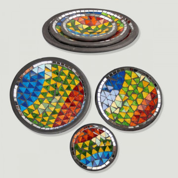 Set of 3 terracotta bowls. Round Multicolor. 25/20/15cm