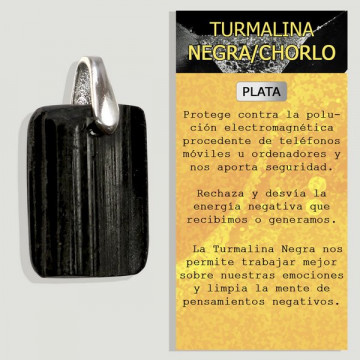 TURMALINA NEGRA. Colgante plata cabujón forma surtidas