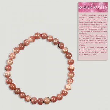 RHODOCHROSITE. Bracelet élastique. Boule de 6 mm.