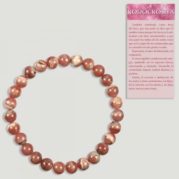 RHODOCHROSITE. Elastic bracelet. 7mm ball.