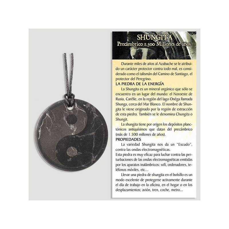 SHUNGITE. CARVED round plate pendant. YIN YANG. 40mm with cord SHUNGITE. CARVED round plate pendant. YIN YANG. 40mm with cord